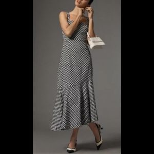 Anthropologie Ariana Dress Square Neck Asymmetrical Ruffle Hem Size 3X NWT